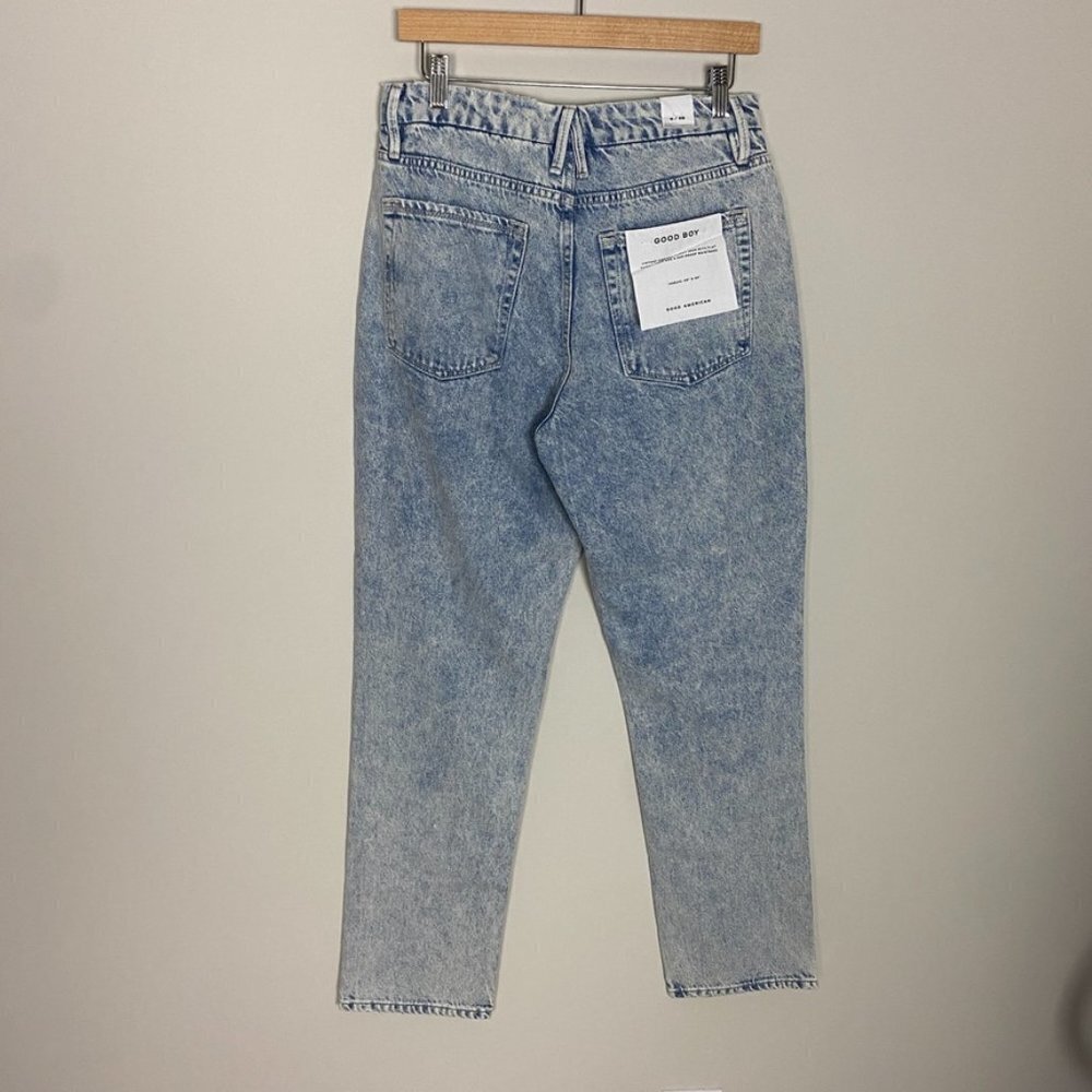 Good American Good Boy Acid Wash Jeans Womens 6/28 Button Fly - Picture 7 of 9